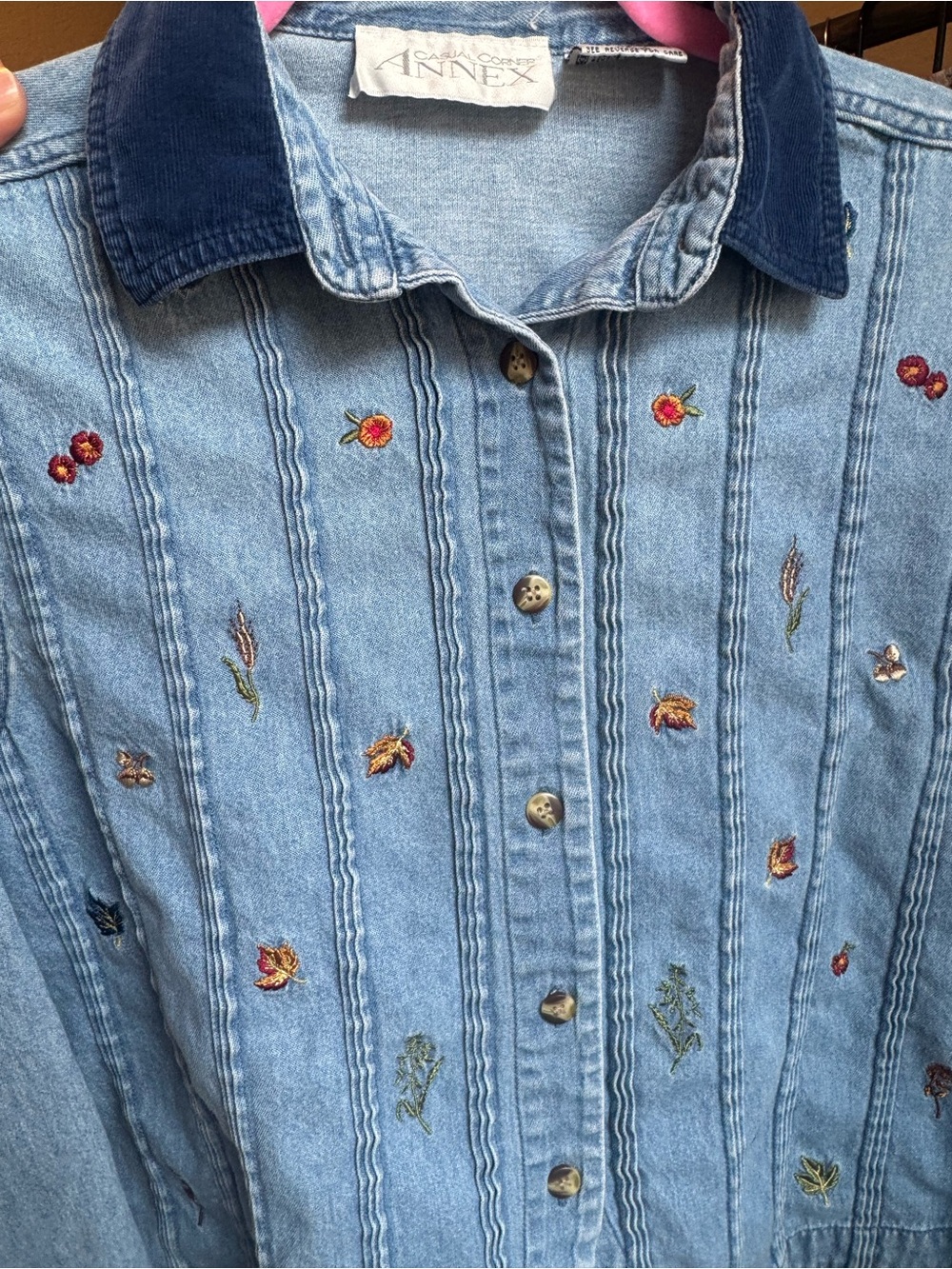 Vintage Casual Corner Annex Soft Blue Denim button down